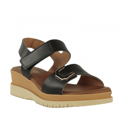 Sandalias de piel negra con...